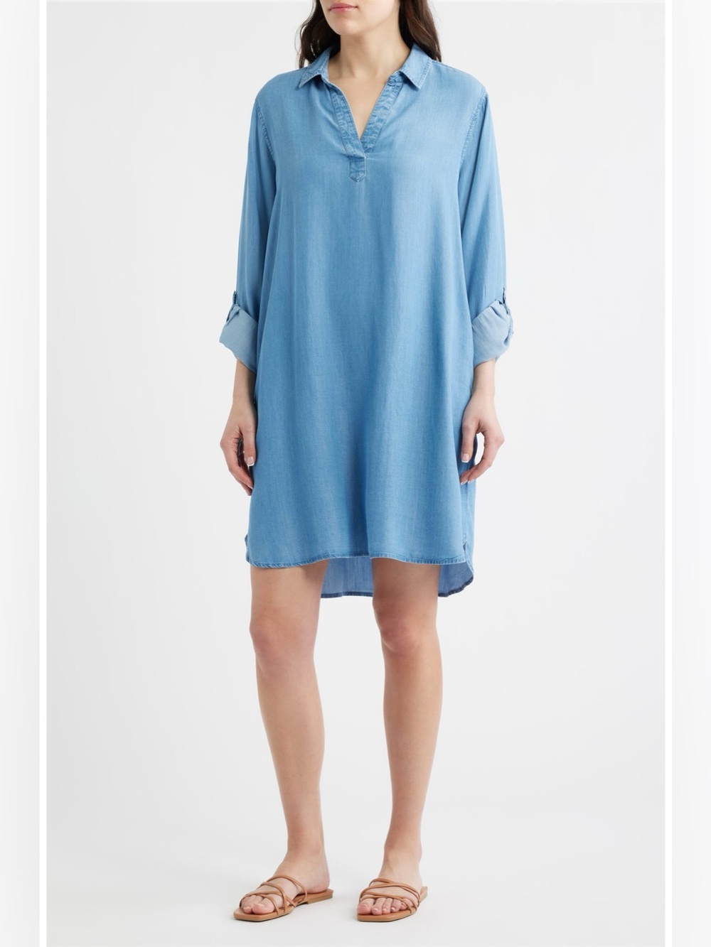 beachlunchlounge Light Blue Relaxed V-Neck Tunic Dress